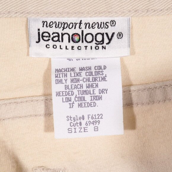 Newport News Jeanology Womens Size 8 Fitted Bootcut Ivory 28 x 32 Stretch - Picture 6 of 8